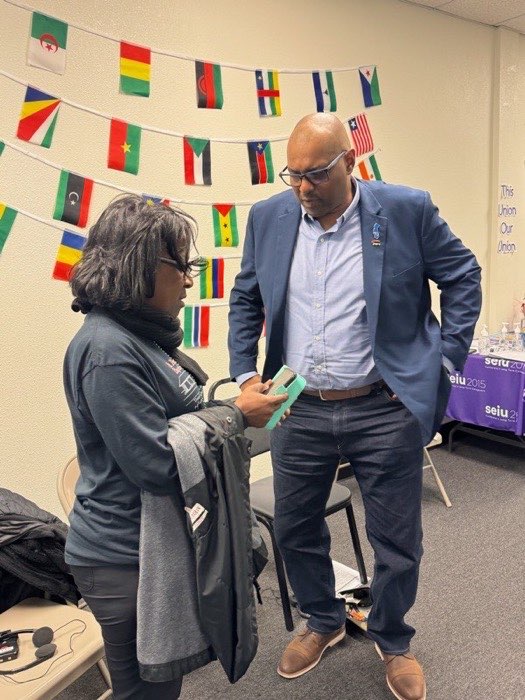 Cedric at union community meeting